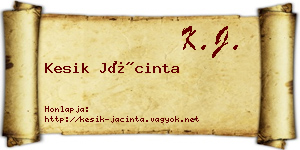 Kesik Jácinta névjegykártya